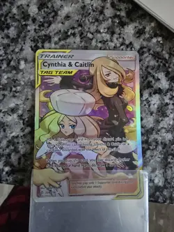 Pokemon TCG Cynthia and Caitlin Full Art Tag Team Card 228/236 Mint Condition - Image 1
