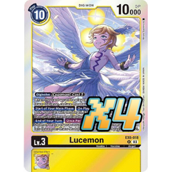 4X Lucemon EX6-018 Rare Infernal Ascension NM Digimon Card Game - Image 1