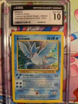 Articuno 009/034 Trading Card Game Classic Holo Cgc 10 Free Shipping - Image 1