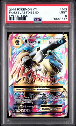 Pokemon M Blastoise EX Full Art 102/108 XY Evolutions #102 Mega MINT PSA 9 - Image 1