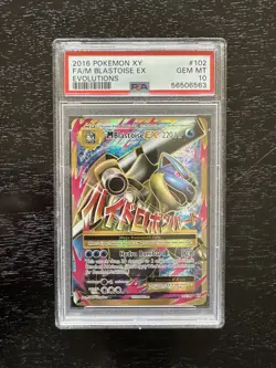 2016 Pokemon XY Evolutions M Blastoise EX 102/108 Mega Full Art Holo PSA 10 - Image 1