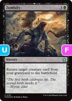 MTG Zombify FDN U Sorcery *Foil* NM - Image 1