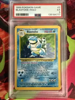 Blastoise - 2/102 - PSA 5 EX - Holo Unlimited (Base Set) 1999 Pokemon Game - Image 1