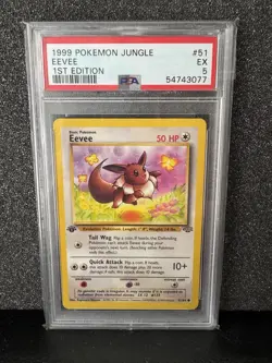 Pokemon 1999 Jungle 1st Edition Eevee PSA 5 51/64 - Image 1