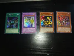 Vintage Yu-Gi-Oh Korean Tcg Card Lot Of 4 Holos 3 Ultra Rare 1 Secret Rare! - Image 1