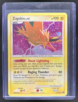 2008 Pokemon Diamond & Pearl Majestic Dawn Zapdos Holo #14/100 (Damaged) - Image 1