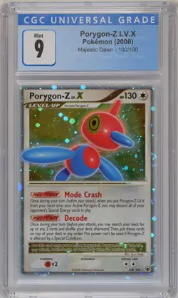 CGC 9 Porygon-Z LV. X Holo 2008 Pokemon Diamond & Pearl Majestic Dawn 100/100 - Image 1