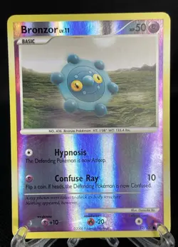 Bronzor 52/100 Reverse Holo Majestic Dawn Pokemon TCG Diamond & Pearl Common - Image 1