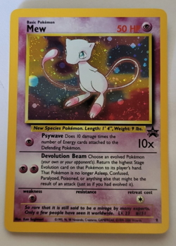 Pokemon Card Mew Holographic Black Star Promo #9 Card WOTC 1999-2000 NM - Image 3