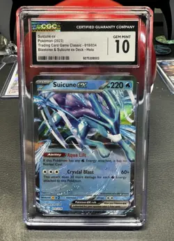 2023 POKEMON TRADING CARD GAME CLASSIC #010/034 SUICUNE EX CGC 10 GEM MINT - Image 1