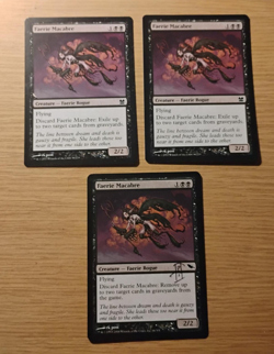 Faerie Macabre Shadowmoor MTG x3 Black 1x SIGNED rk post - Image 1
