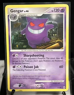 Pokemon TCG Gengar Lv. 46 17/99 Platinum Arceus Regular Rare Vintage 2009 - Image 1