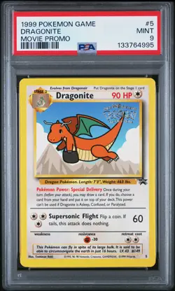 1999 POKEMON GAME MOVIE PROMO #5 DRAGONITE PSA 9 - Image 1
