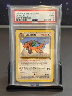 1999 Pokemon Game WB Gold Stamp Movie Promo English Card - PSA 9 - Dragonite #5 - Image 1
