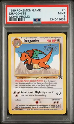 1999 POKEMON GAME MOVIE PROMO #5 DRAGONITE PSA 9 - Image 1