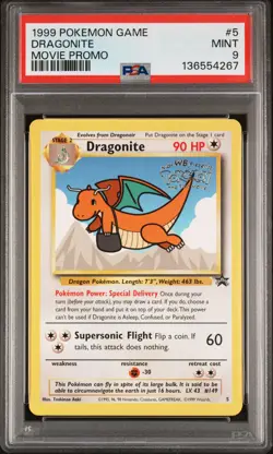 1999 POKEMON GAME MOVIE PROMO #5 DRAGONITE PSA 9 - Image 1