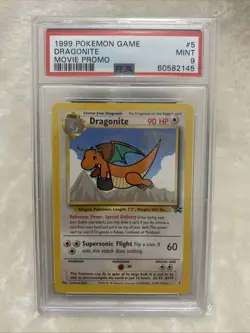 1999 POKEMON GAME MOVIE PROMO #5 DRAGONITE PSA 9 - Image 1