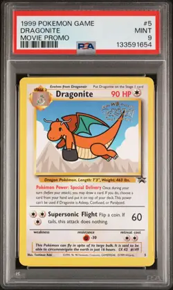 1999 POKEMON GAME MOVIE PROMO #5 DRAGONITE PSA 9 - Image 1