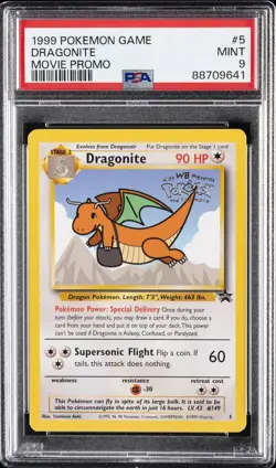 1999 POKEMON GAME MOVIE PROMO #5 DRAGONITE PSA 9 - Image 1