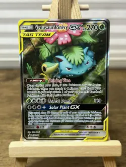 Pokemon TCG Venusaur & Snivy GX SM229 Full Art Tin Promo Alternate Art 2019 NM - Image 1