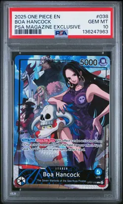 2025 ONE PIECE PROMOS PSA MAGAZINE EXCLUSIVE #038 BOA HANCOCK PSA 10 - Image 1