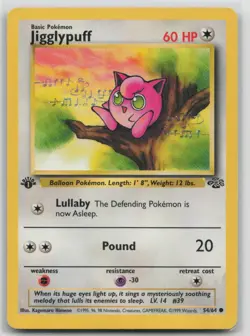 1st Edition Vintage Pokemon Card Jigglypuff Common Jungle 54/64 - Image 1