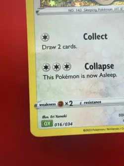 Snorlax 016/034 CLV NM Trading Card Game Classic Holo Pokemon #694 - Image 4