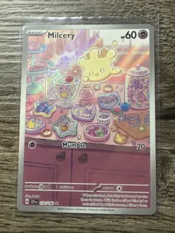 Pokemon TCG Milcery 152/142 Stellar Crown Illustration Rare Foil Card NM - Image 1
