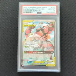 PSA 10 GEM MINT Pheromosa & Buzzwole GX 192/214 Unbroken Bonds Holo Pokemon Card - Image 1