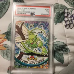 2000 Topps Pokemon TV Animation Edition Series 3 Scyther #123 Blue Logo - NM - Image 1