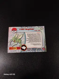 2000 Topps Pokemon TV Animation Edition Series 3 Scyther #123 Blue Logo - NM - Image 2