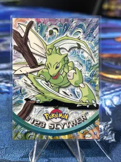 2000 Topps Pokemon TV Animation Edition Series 3 Non Holo Scyther #123 Blue Logo - Image 1