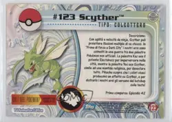 Scyther Italian Topps Pokemon TV Animation Edition Series 3 #123 2000 - Image 2