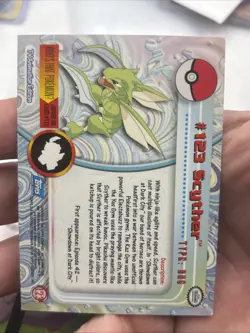 2000 Topps Pokemon TV Animation Edition Series 3 Non Holo #123 Scyther - Image 3