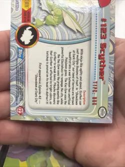 2000 Topps Pokemon TV Animation Edition Series 3 Non Holo #123 Scyther - Image 4