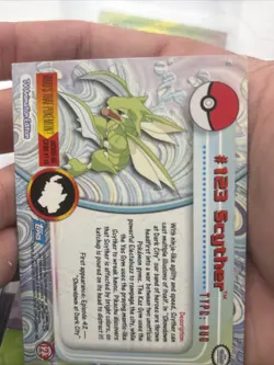 2000 Topps Pokemon TV Animation Edition Series 3 Non Holo #123 Scyther - Image 5