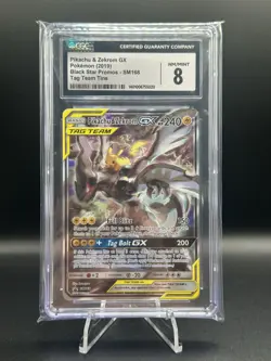 Pikachu Zekrom GX Tag Team #SM168 Black Star Promo CGC 8 NM/Mint Pokemon TCG - Image 1