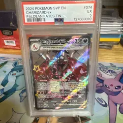 Pokemon PSA 5 Charizard EX 074 Paldean Fates Tin Promo - Image 1