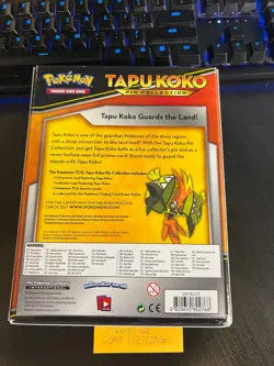 POKEMON TCG: Tapu Koko Pin Collection Factory Sealed Box-3 Booster Packs New - Image 2