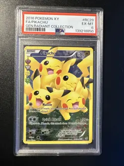 2016 POKEMON XY GENERATIONS RADIANT COLL #RC29 FULL ART/PIKACHU PSA 6 - Image 1