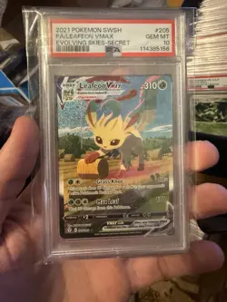 Pokemon Leafeon VMAX Evolving Skies Secret Rare Full Alt Art #205 PSA 10 - Image 1