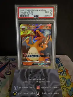 Pokemon TCG: PSA 10 Charizard Gx 9/68 Hidden Fates - Image 1