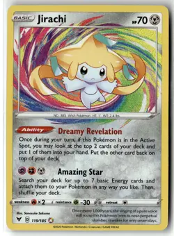 Jirachi ⭐ 119/185 Holo Amazing Rare Vivid Voltage 2020 Pokemon NM - Image 1