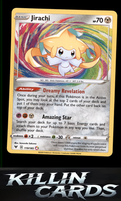 Jirachi 119/185 Pokemon Amazing Rare SWSH04: Vivid Voltage Card NM - Image 1