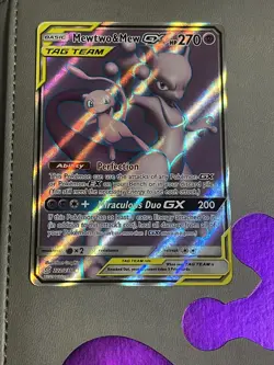 Mewtwo & Mew GX (Full Art) 222/236 SM Unified Minds NM- Pokemon Card TCG - Image 1