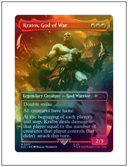 1x Kratos, God of War, 2207, Foil, God of War Secret Lair, Magic MTG NM - Image 1