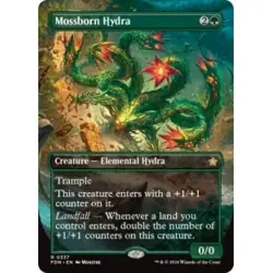 MOSSBORN HYDRA (BORDERLESS) X4 Foundations FDN Magic MTG MINT CARD - Image 1