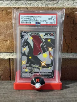 Pokemon 2020 Charizard V #079 Champions Path Secret Rare PSA 10 - Image 1