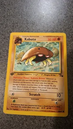 ​Kabuto 50/62 1st Edition Fossil Set Vintage Pokemon Card WOTC 1999 Rare - Image 1