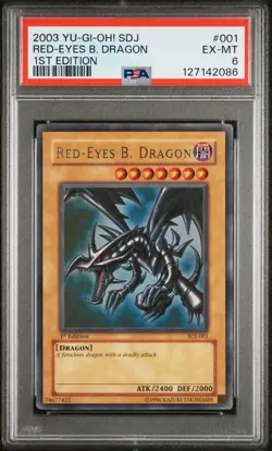 Red-Eyes B. Dragon SDJ-001 Starter Deck: Joey 1st Edition PSA 6 - Image 1